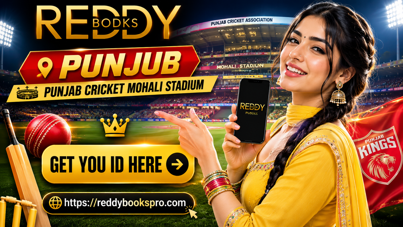 PCA IS Bindra Stadium Mohali Punjab — Punjab Kings IPL home ground cricket betting Reddybook