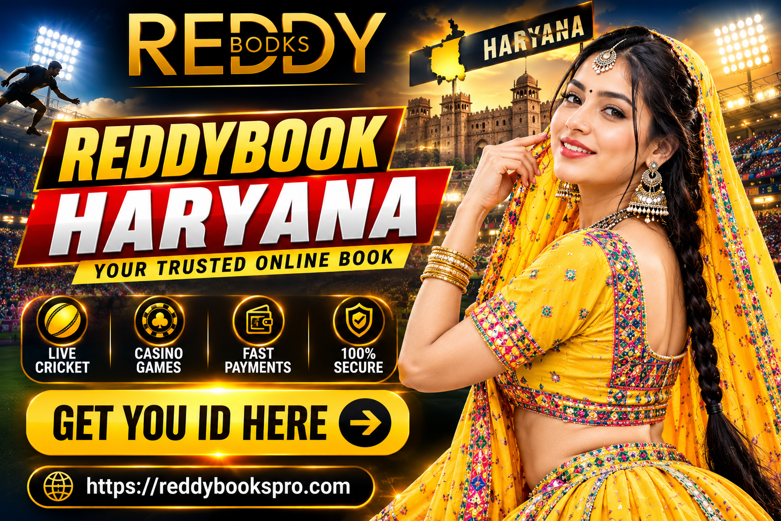Reddybook Haryana — cricket betting from Gurugram and Faridabad NCR, Haryana India 2026