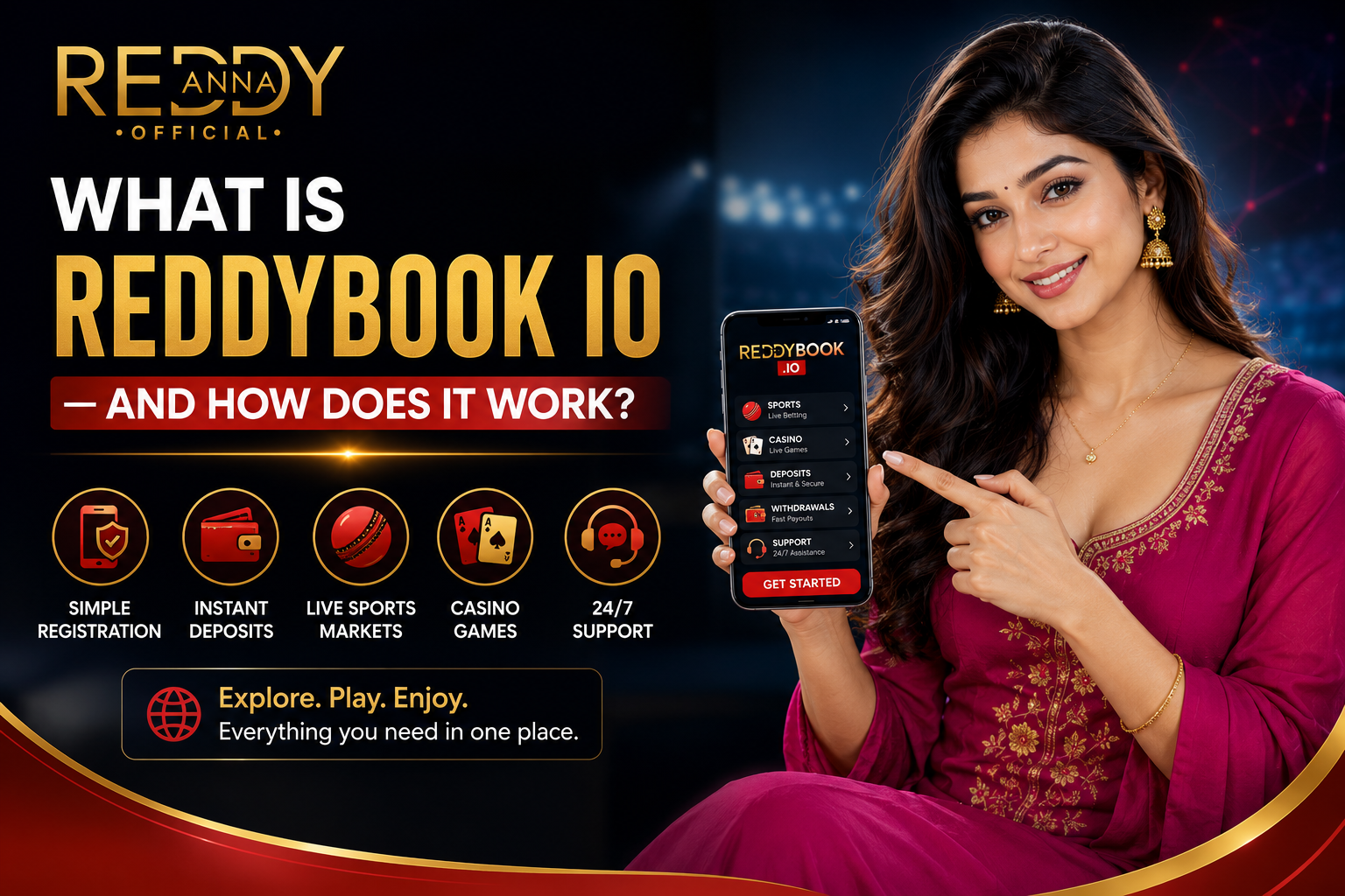 Reddybook IO platform interface showing live IPL cricket markets